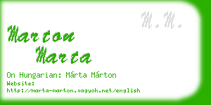 marton marta business card