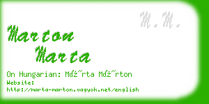 marton marta business card